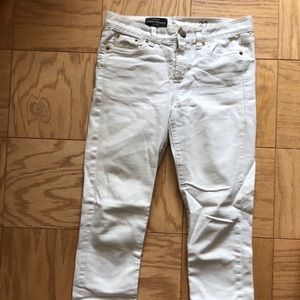J Crew mid rise toothpick jeans size 27 white